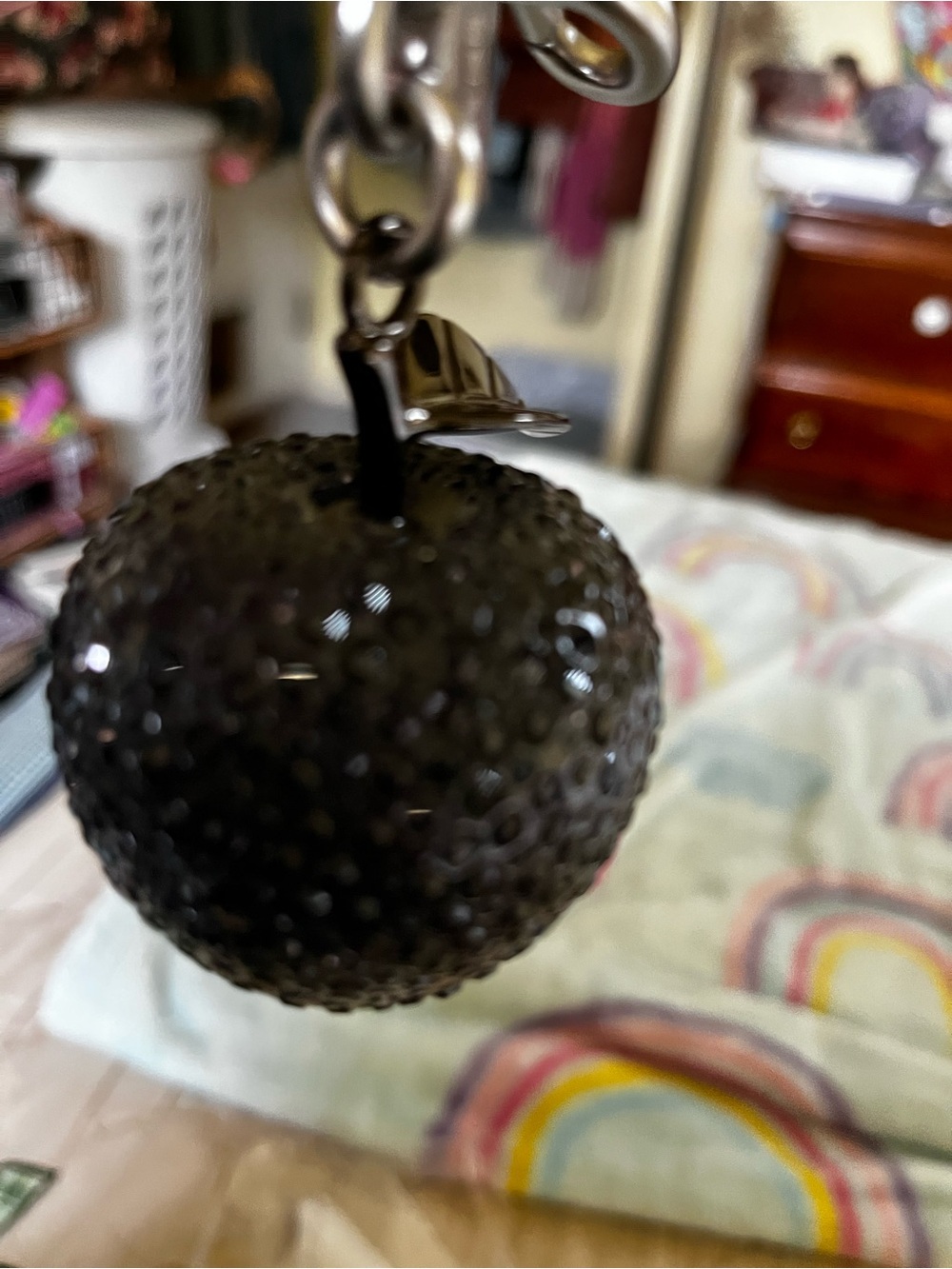 Coach Black Crystal Apple Bag Charm - Picture 4 of 14